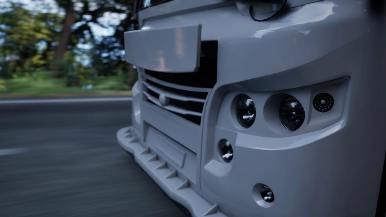 Bus bumper close-up – South Side